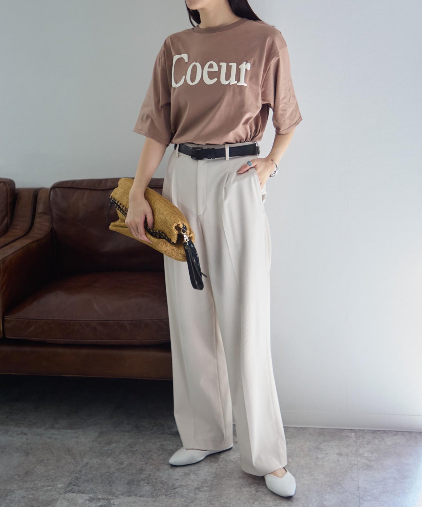 ロゴ発泡プリント半袖Tシャツ