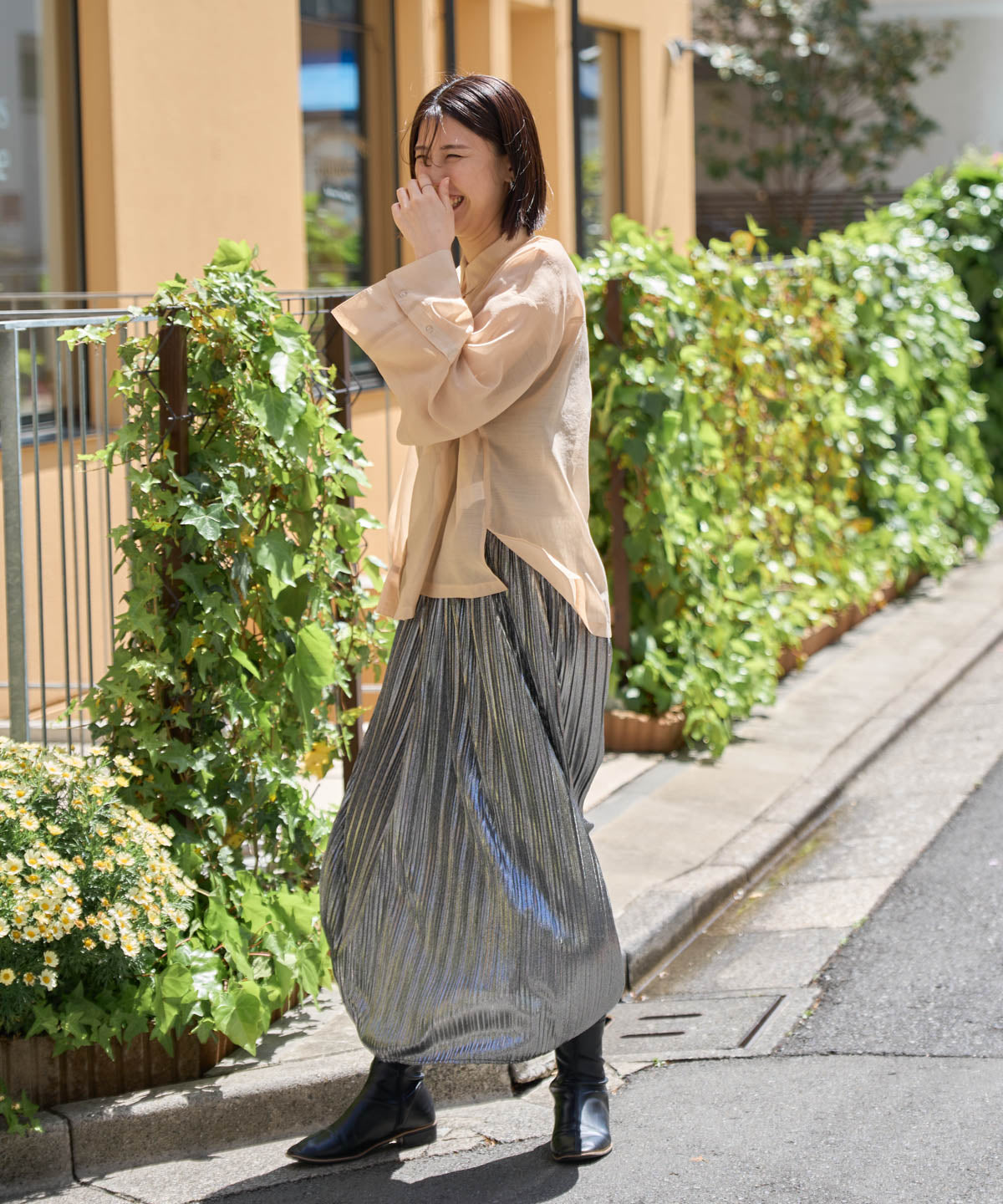 ワイドスリーブシアーシャツ