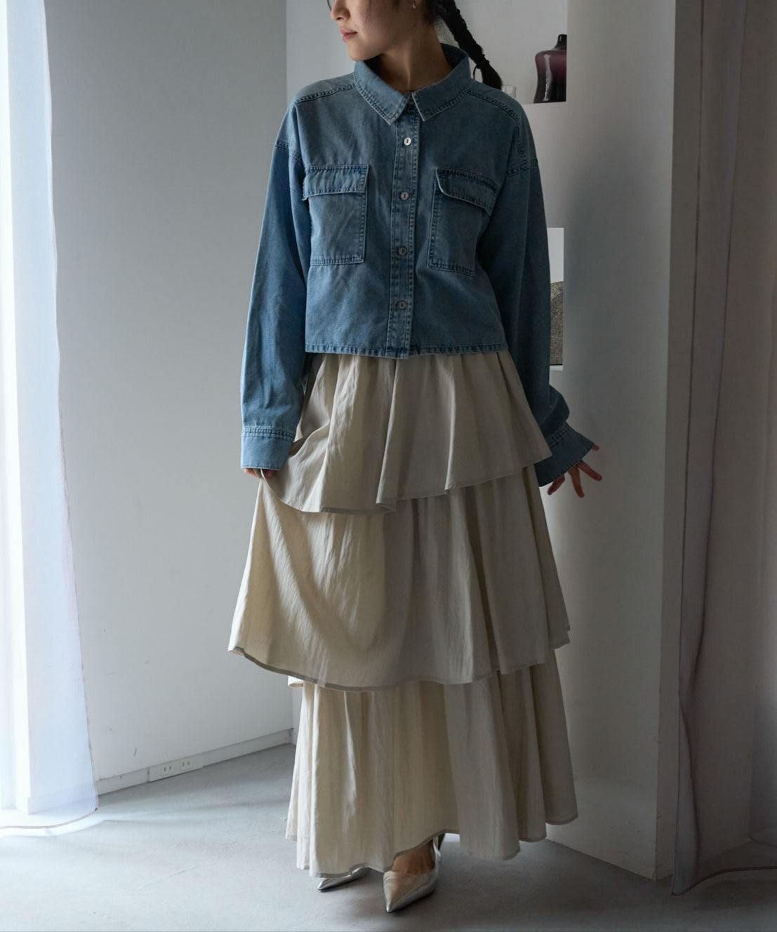 アシメティアードスカート