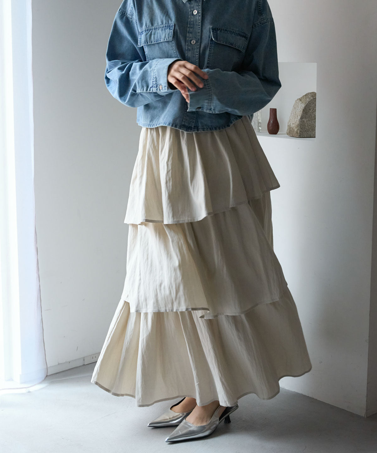アシメティアードスカート
