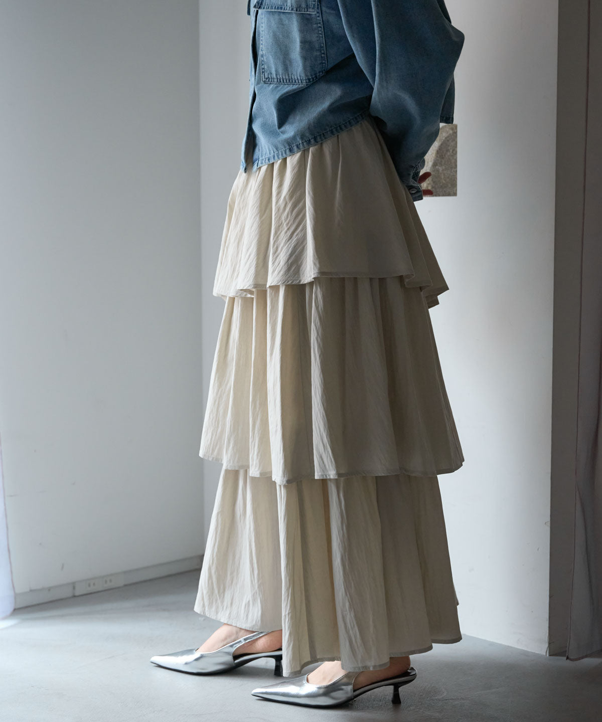 アシメティアードスカート