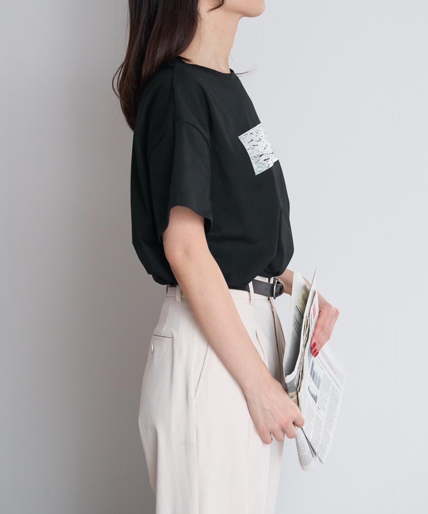 箔プリント半袖Tシャツ