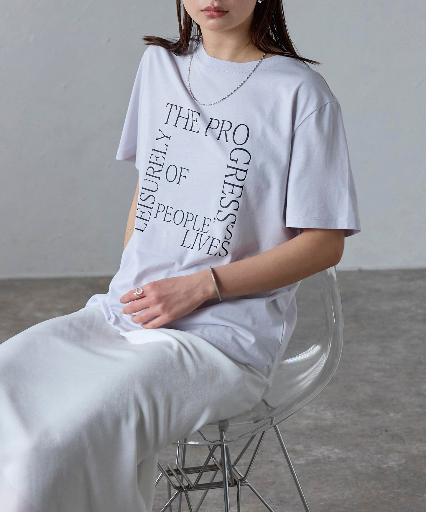 スクエアロゴで魅せる スーピマ半袖Tシャツ