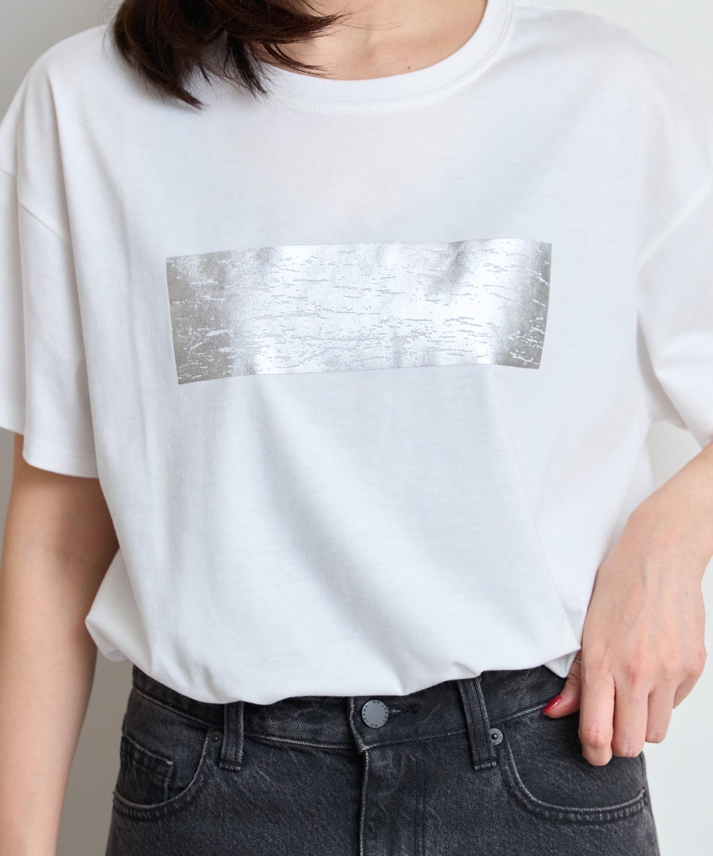 箔プリント半袖Tシャツ