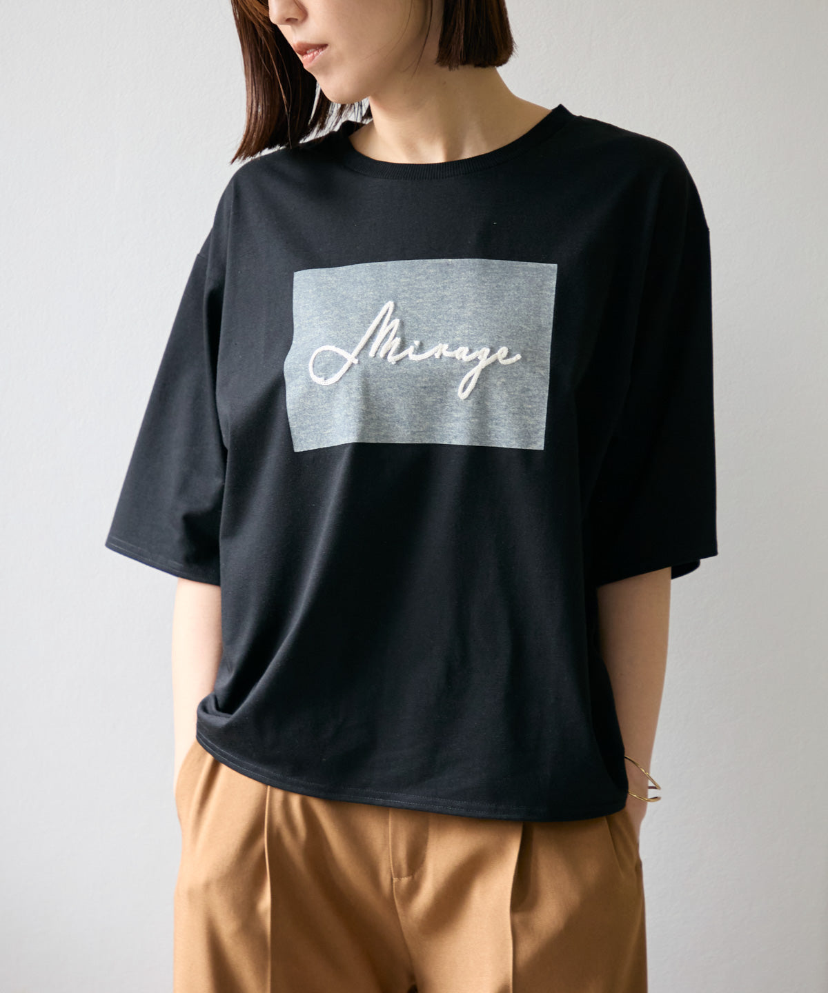半袖ボックスプリントTシャツ