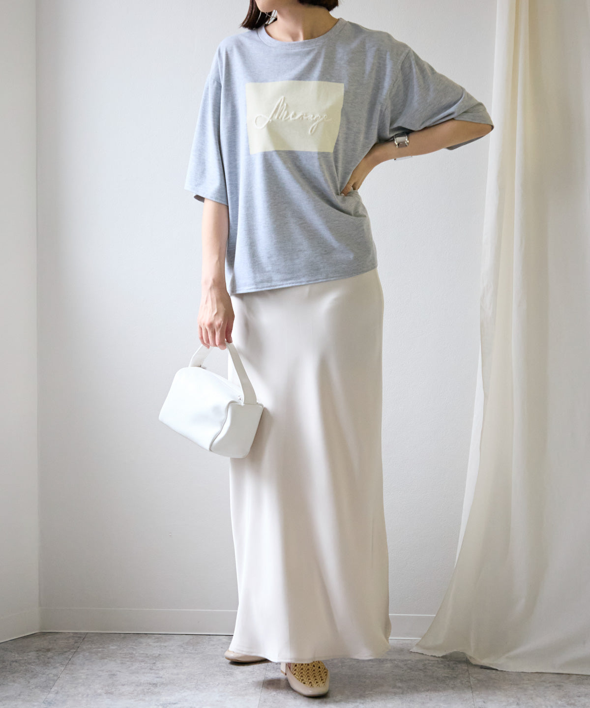 半袖ボックスプリントTシャツ