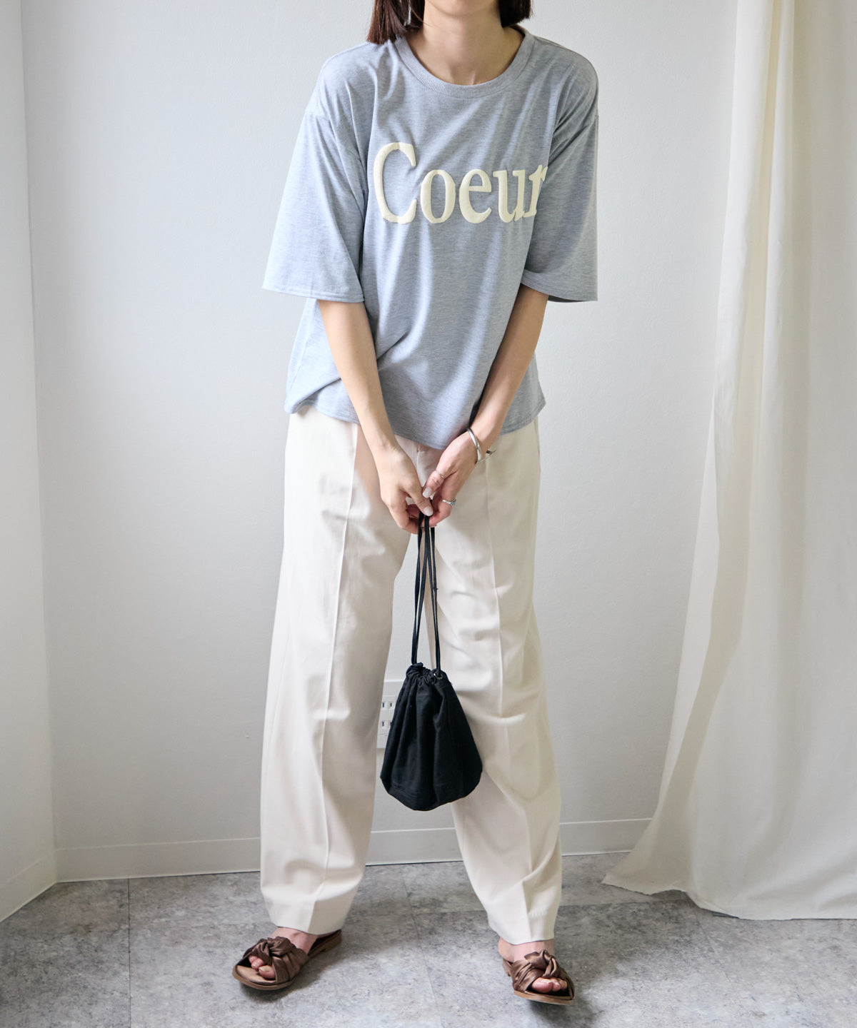 ロゴ発泡プリント半袖Tシャツ
