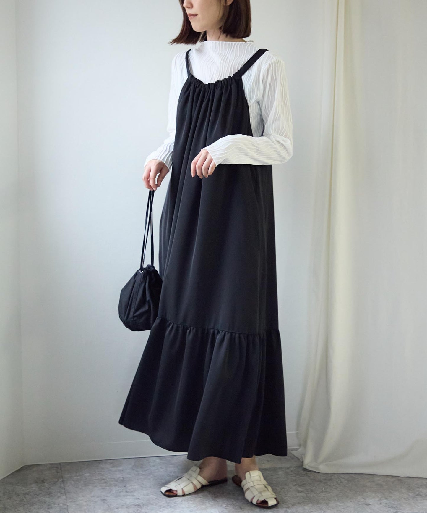 バックリボンキャミワンピース