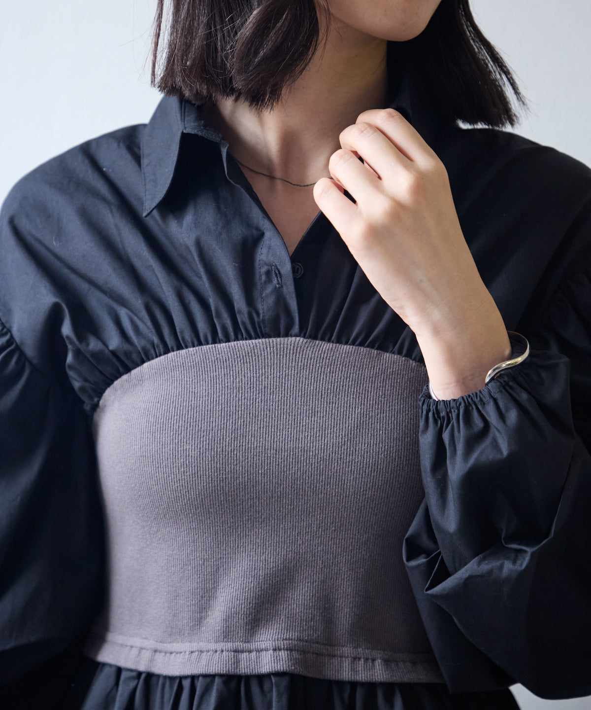ビスチェドッキングブラウス