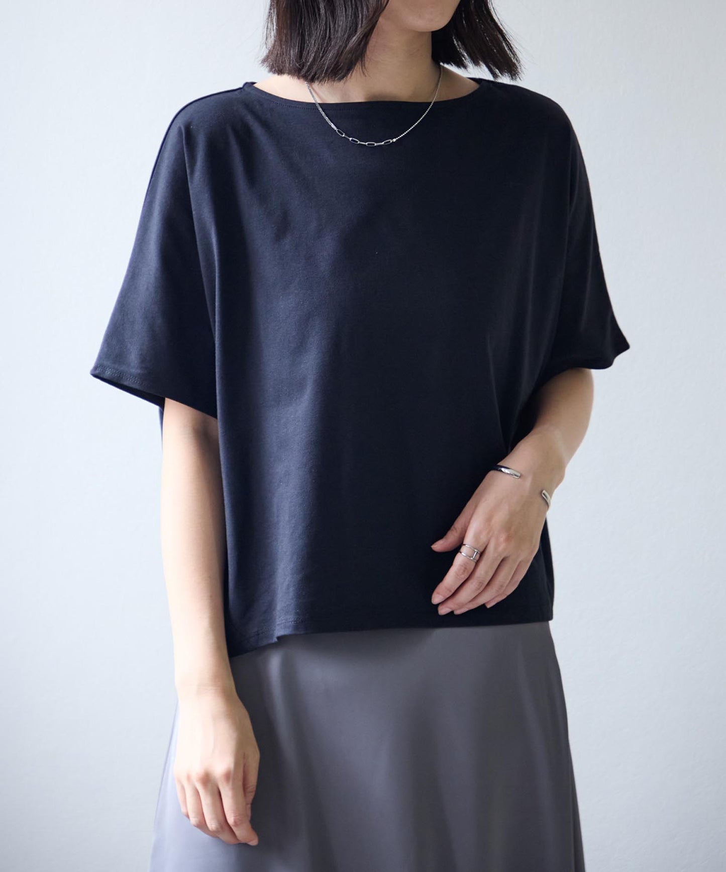 五分袖コクーン 半袖Tシャツ