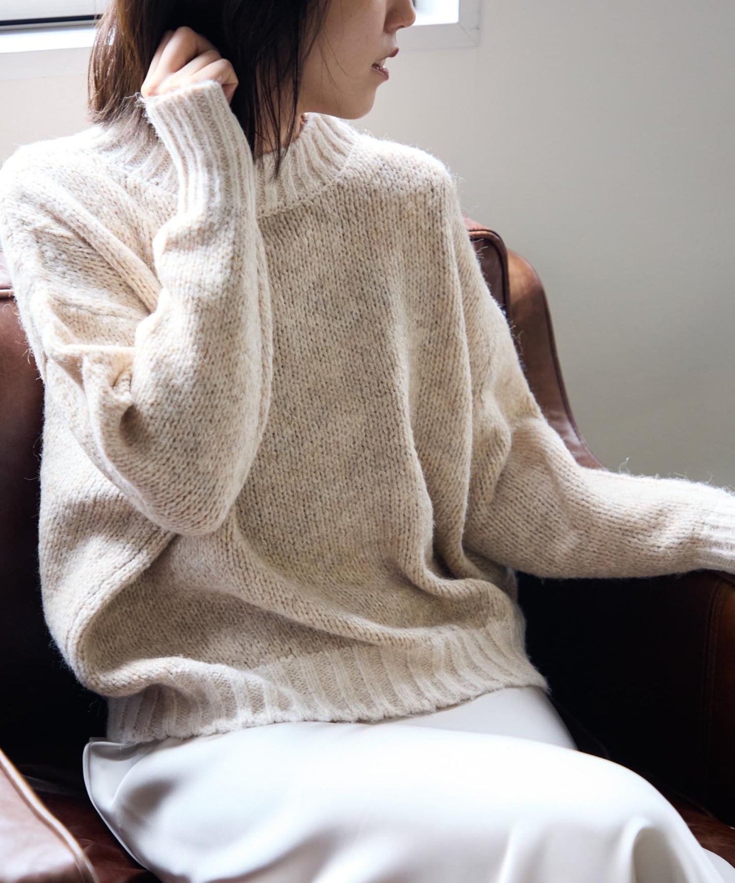 ミックスヤーン配色ニット