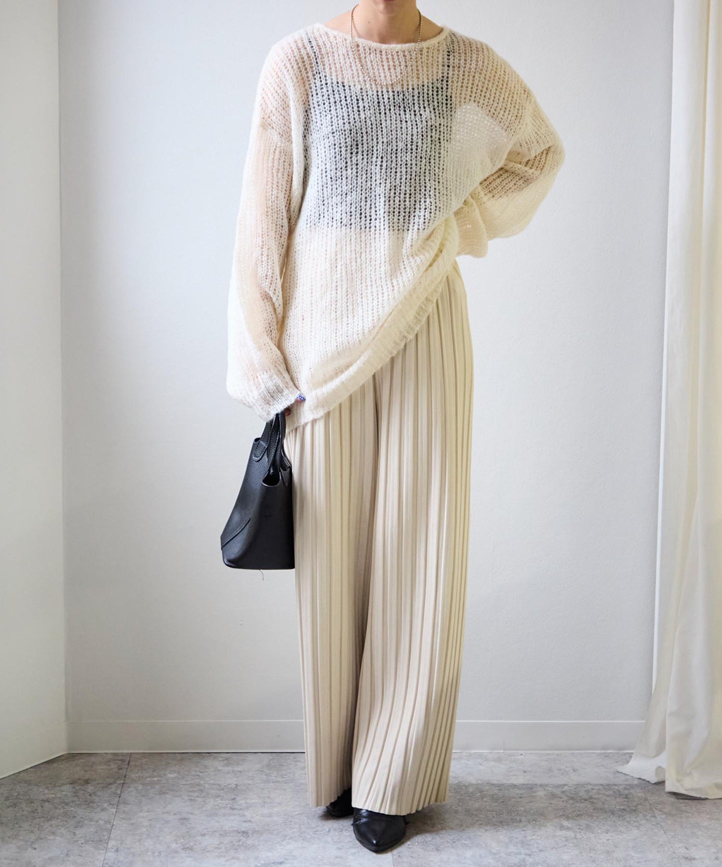 シアーモヘアタッチロングニットプルオーバー