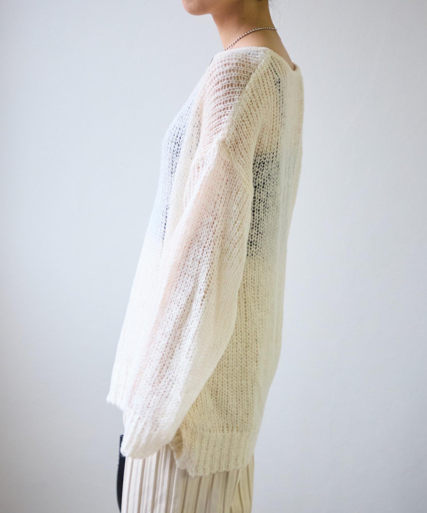 シアーモヘアタッチロングニットプルオーバー