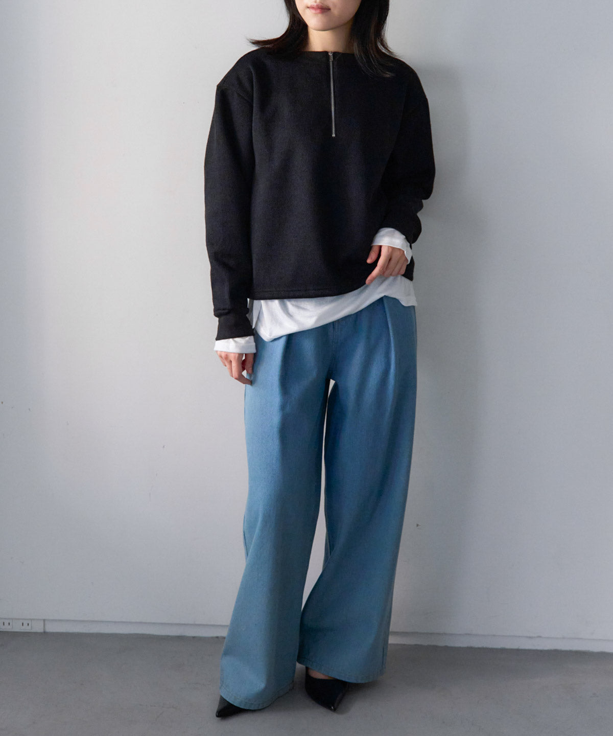 ジップアップ プルオーバー