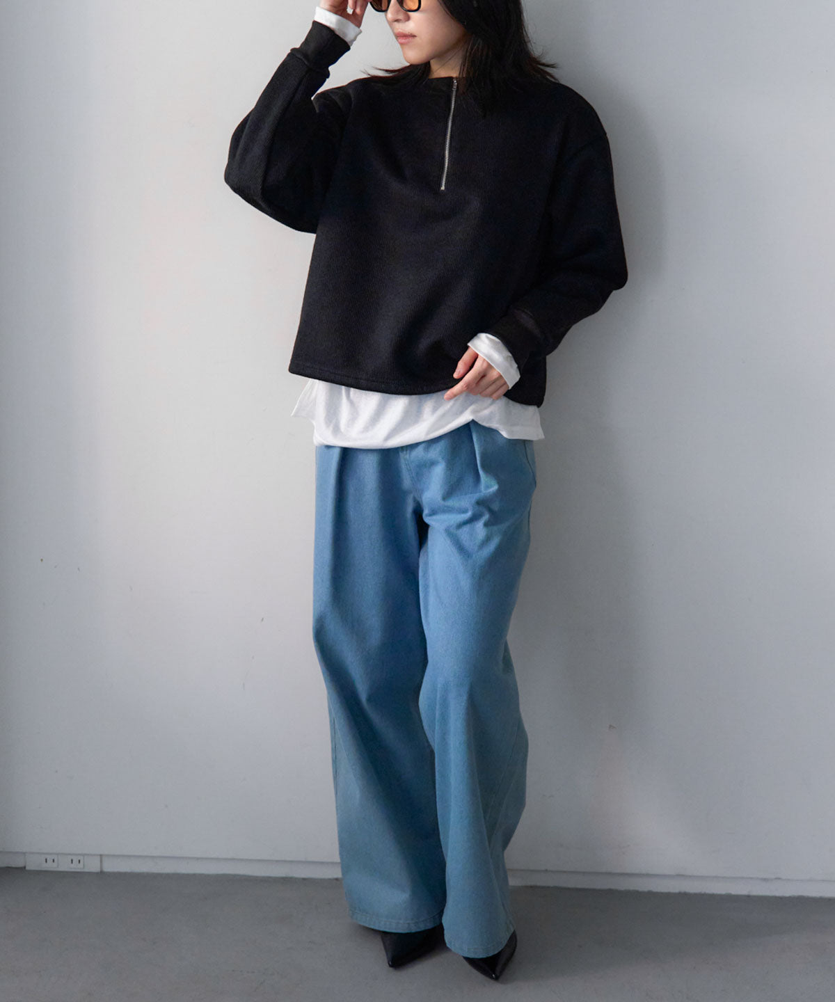 ジップアップ プルオーバー
