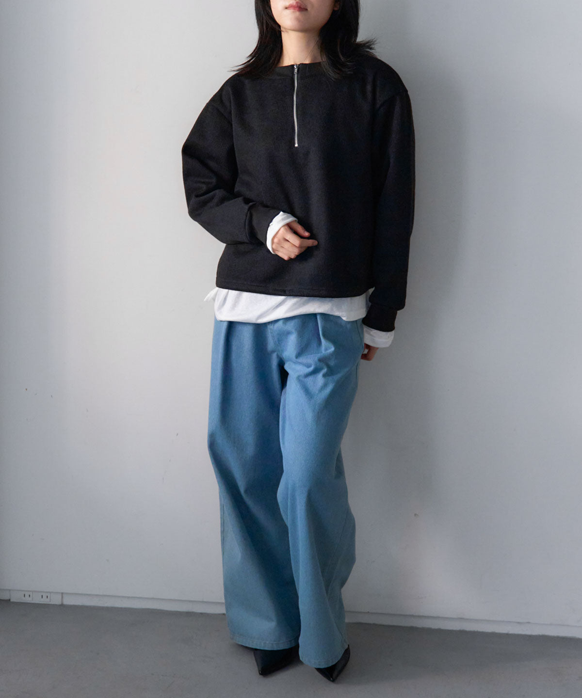 ジップアップ プルオーバー
