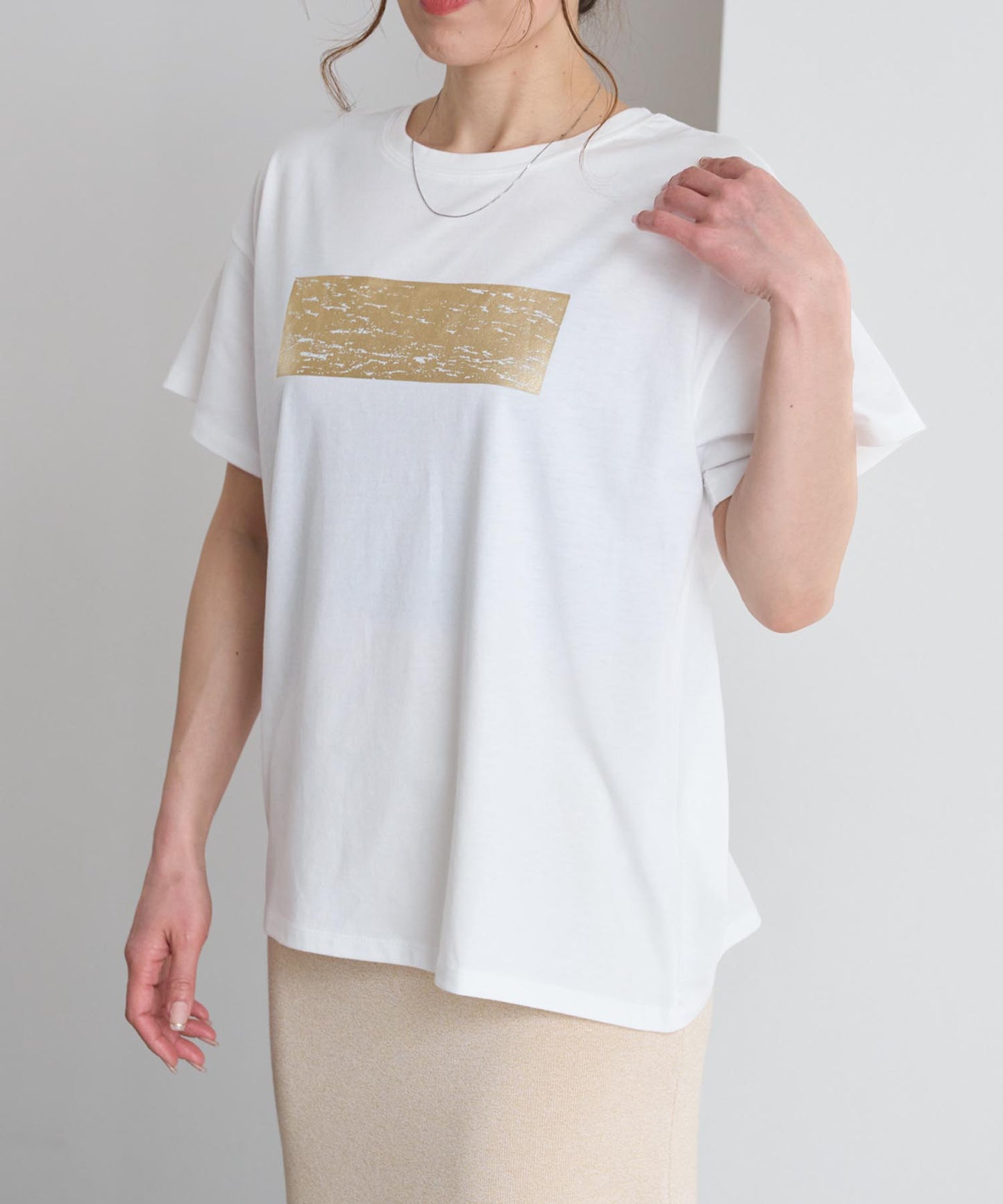 箔プリント半袖Tシャツ