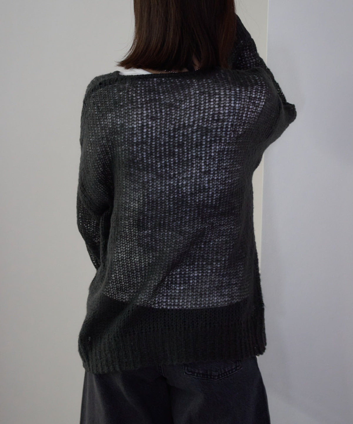 シアーモヘアタッチロングニットプルオーバー