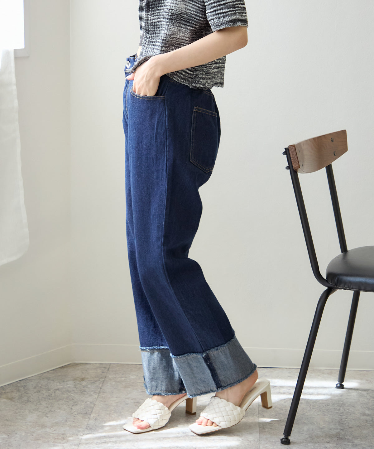 ロールアップデニムパンツ