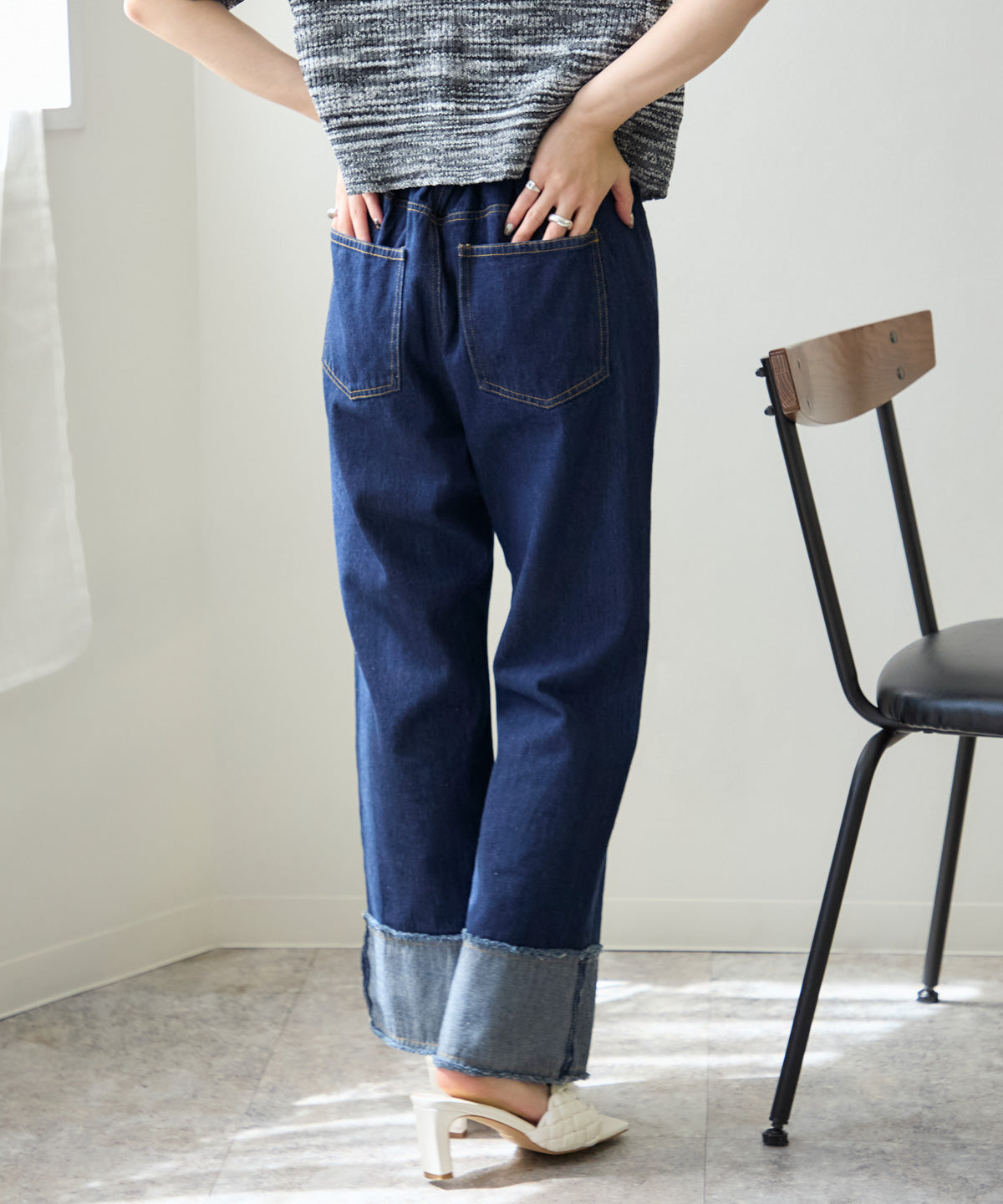 ロールアップデニムパンツ