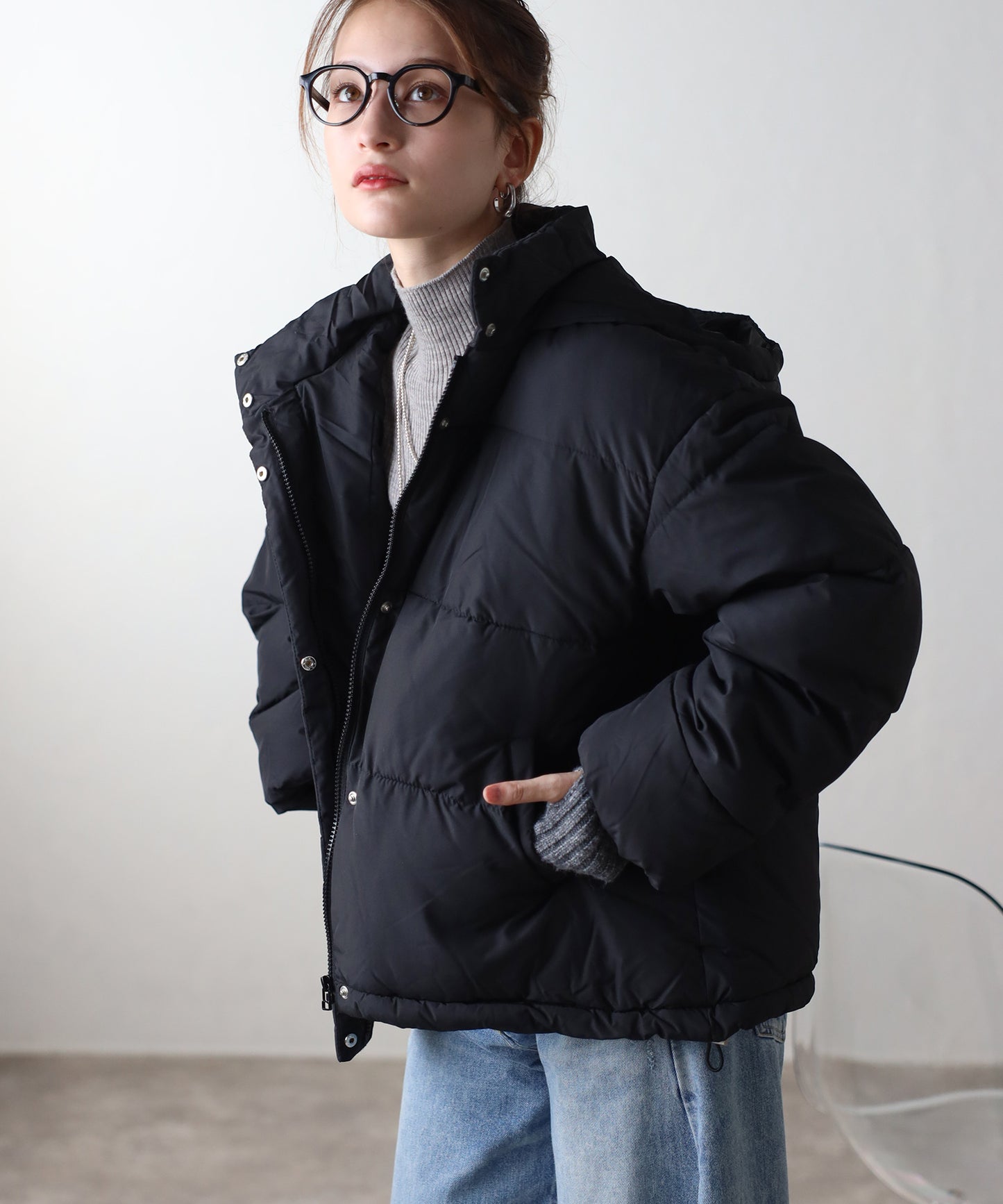 フード付き中綿ジャケット