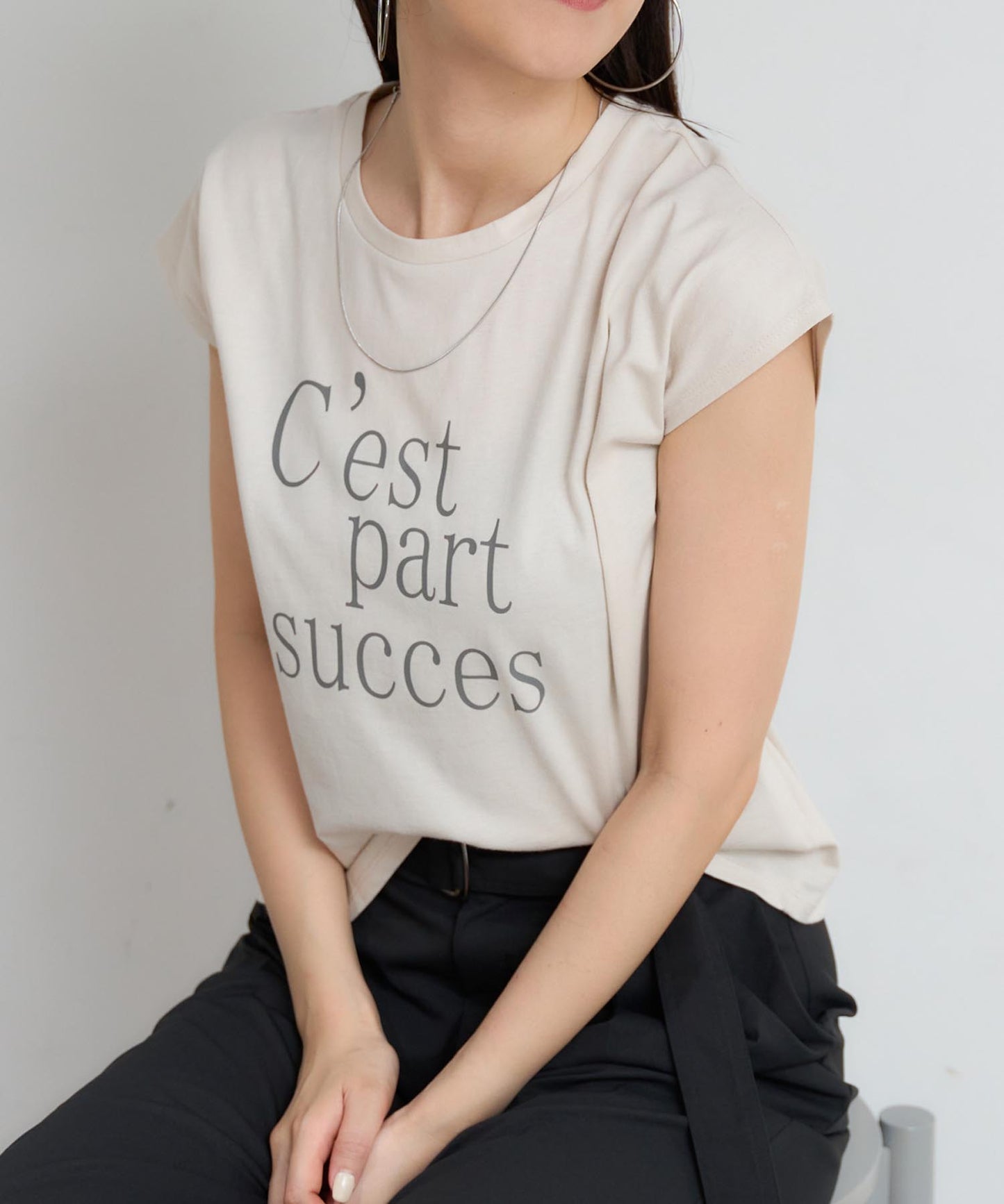 フロントロゴ フレンチスリーブTシャツ/サイロ コットンTシャツ
