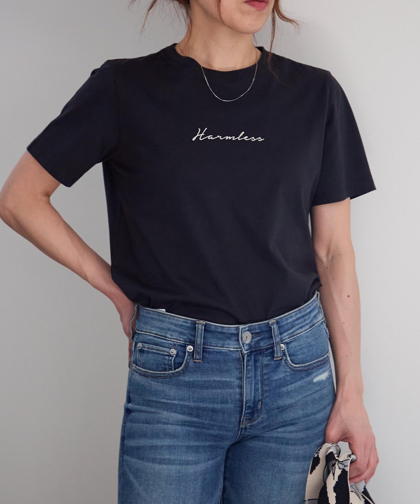 胸元フロントプリント 半袖サイロTシャツ