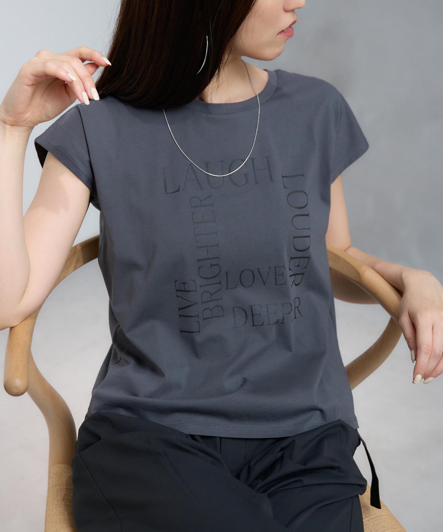 スクエアロゴ フレンチスリーブTシャツ/サイロ コットンTシャツ