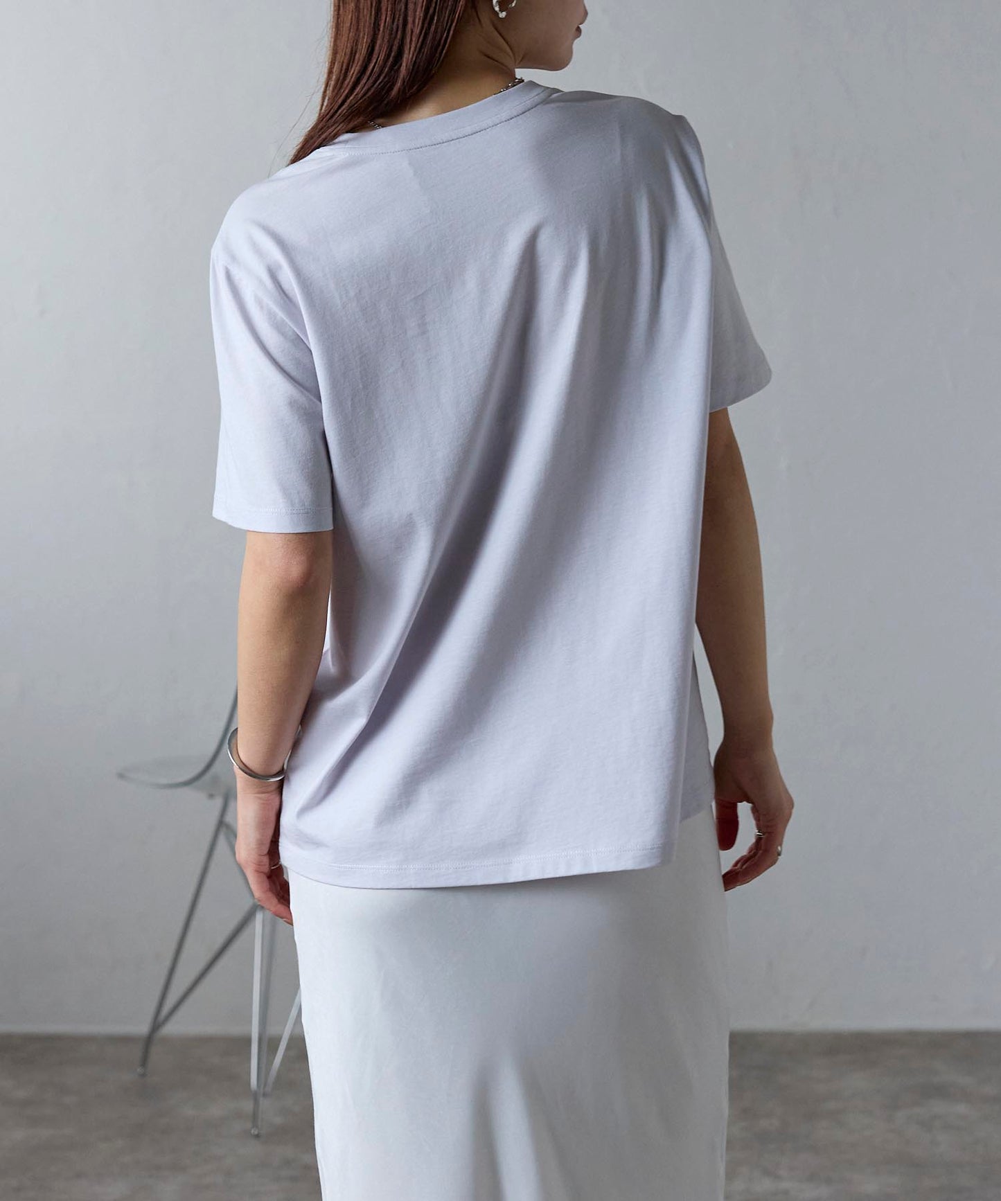 スクエアロゴで魅せる スーピマ半袖Tシャツ