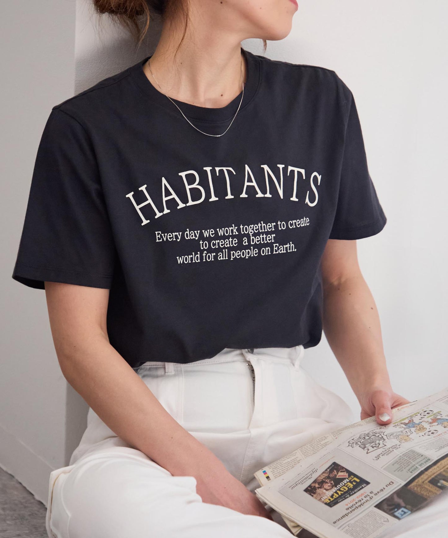 メッセージロゴ スーピマコットン半袖Tシャツ