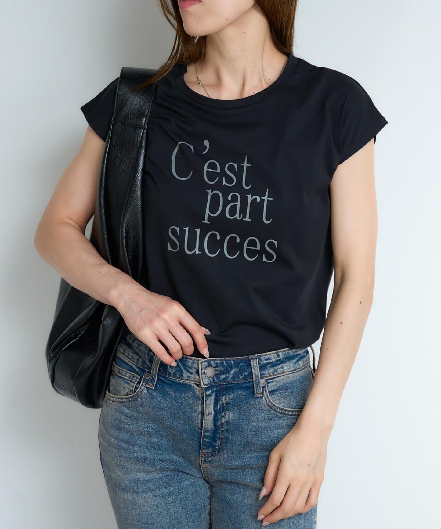 フロントロゴ フレンチスリーブTシャツ/サイロ コットンTシャツ