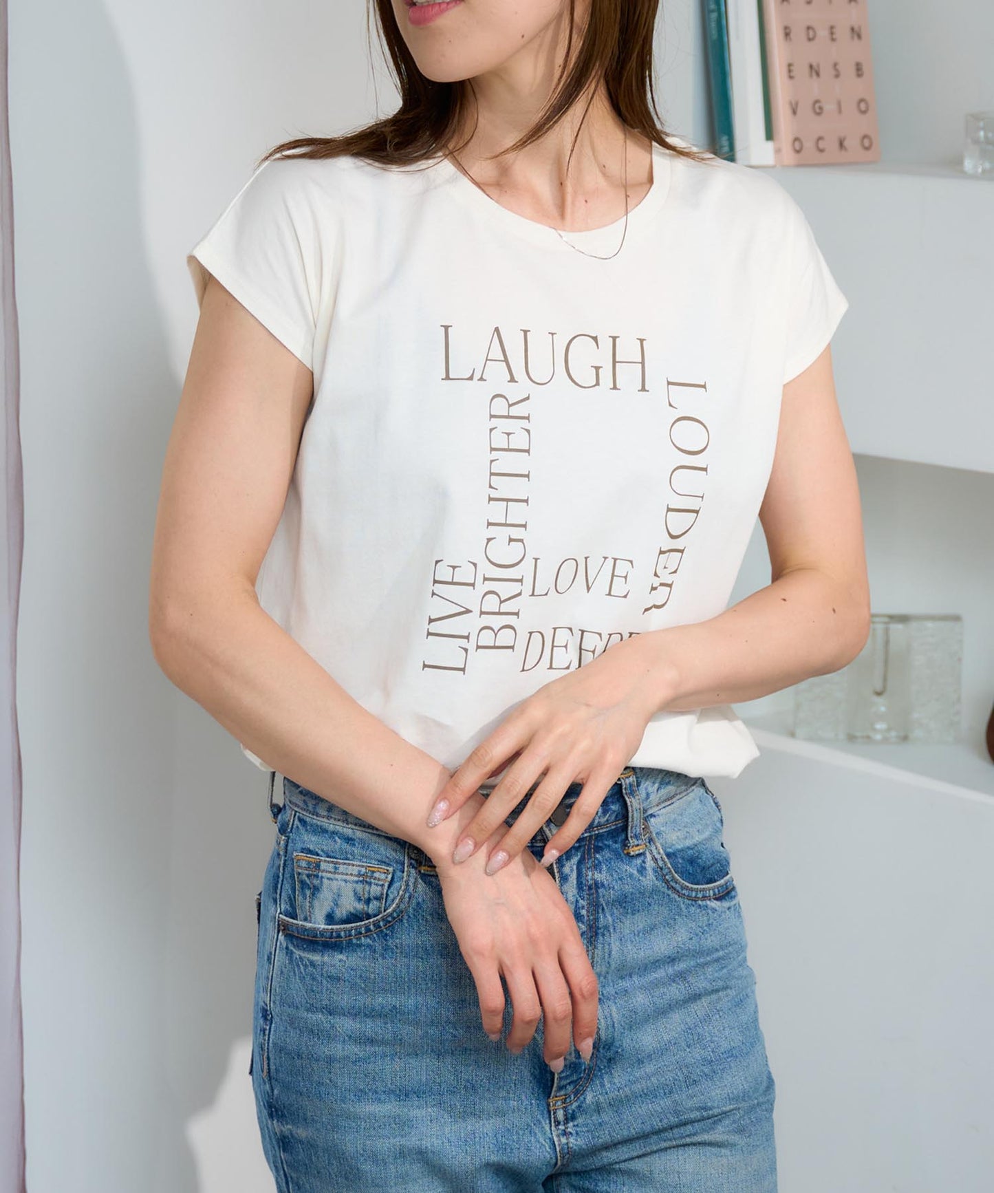 スクエアロゴ フレンチスリーブTシャツ/サイロ コットンTシャツ