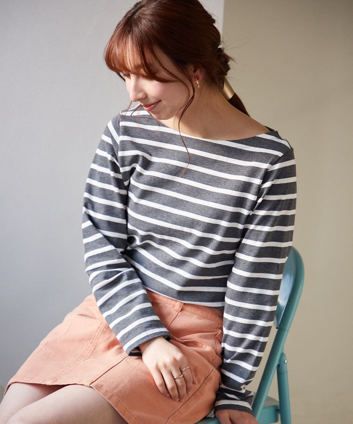 ボートネックボーダーTEE