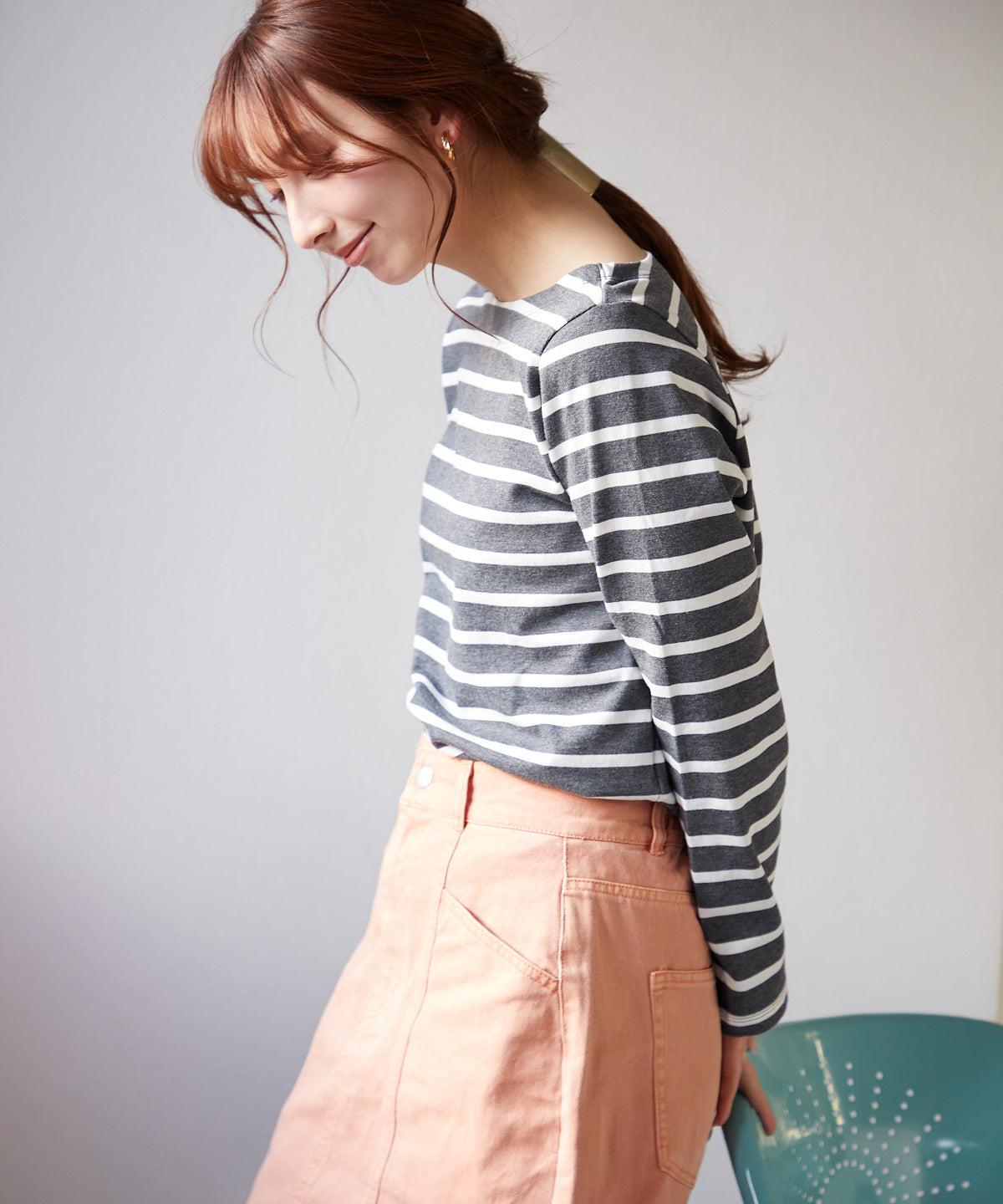 ボートネックボーダーTEE