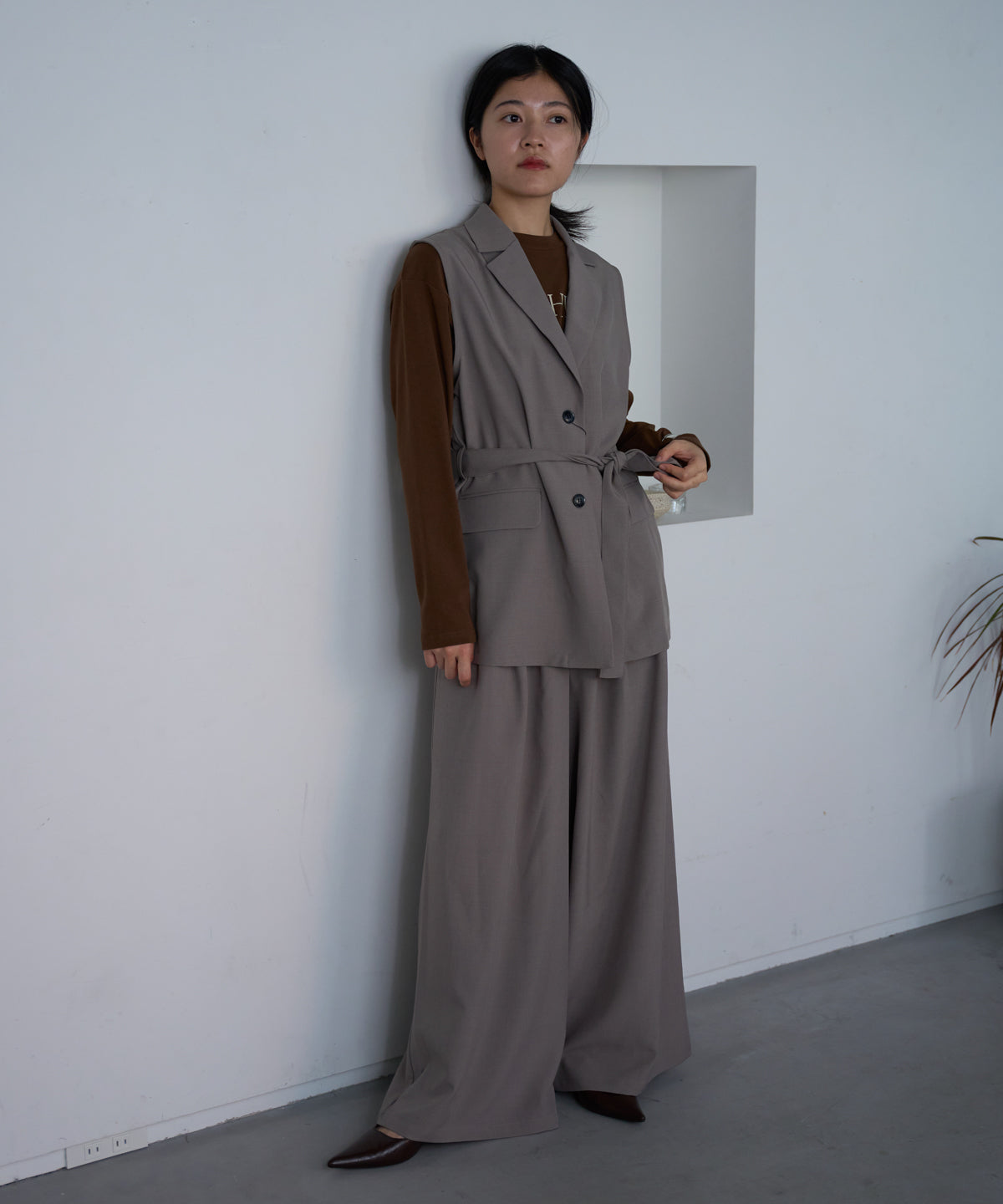 ベルト付きジレ/セットアップ対応