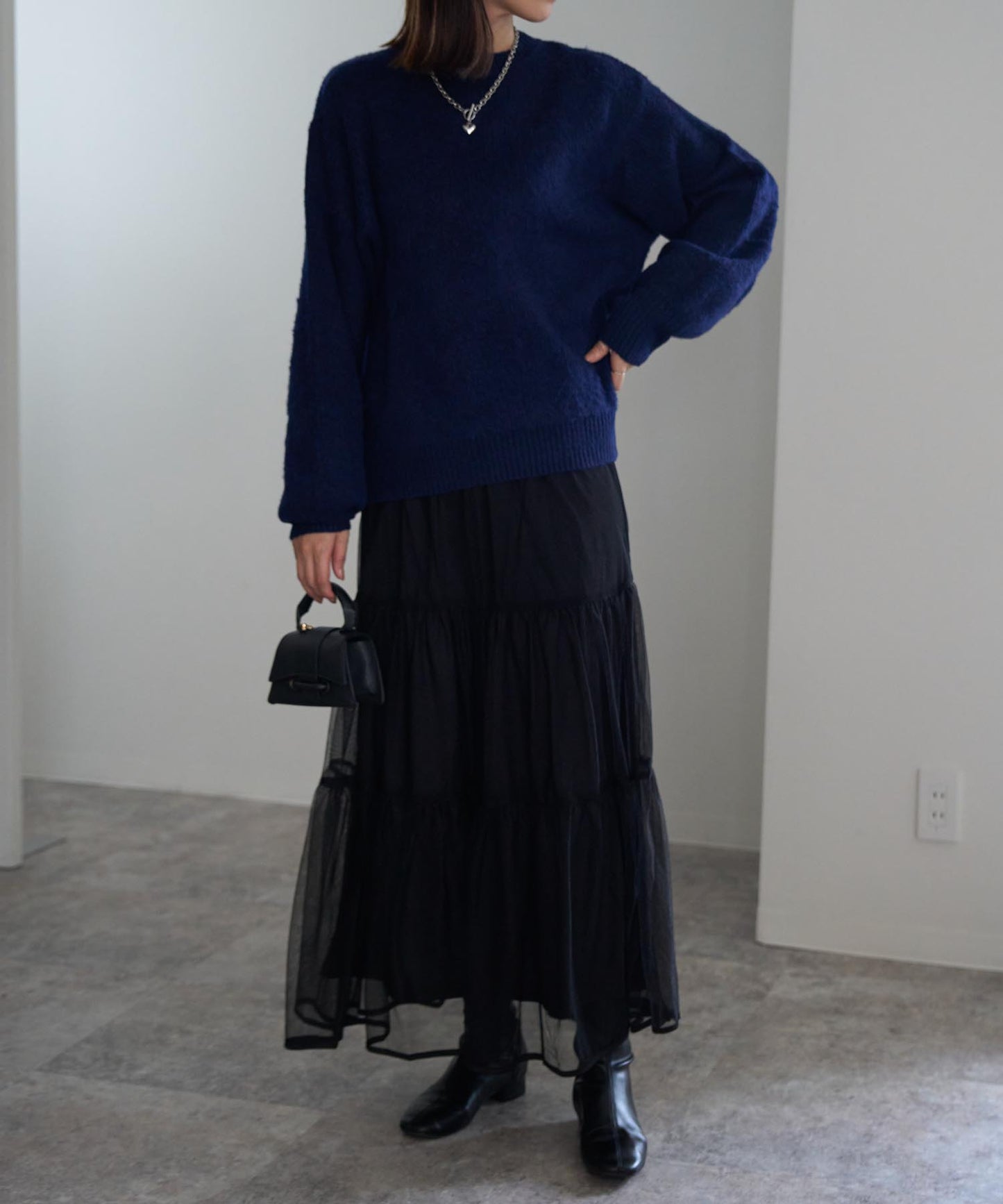 チュールティアードスカート