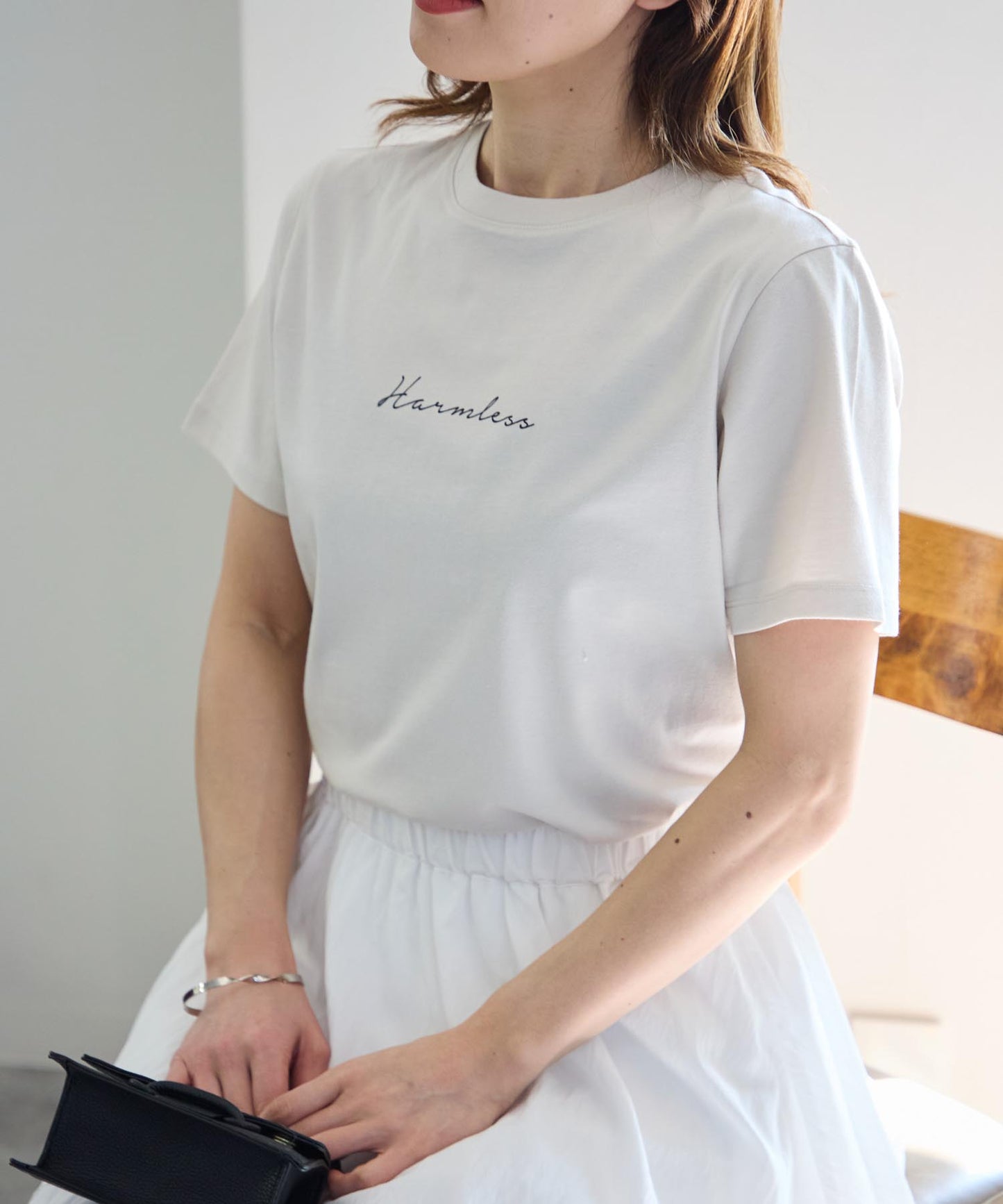 胸元フロントプリント 半袖サイロTシャツ