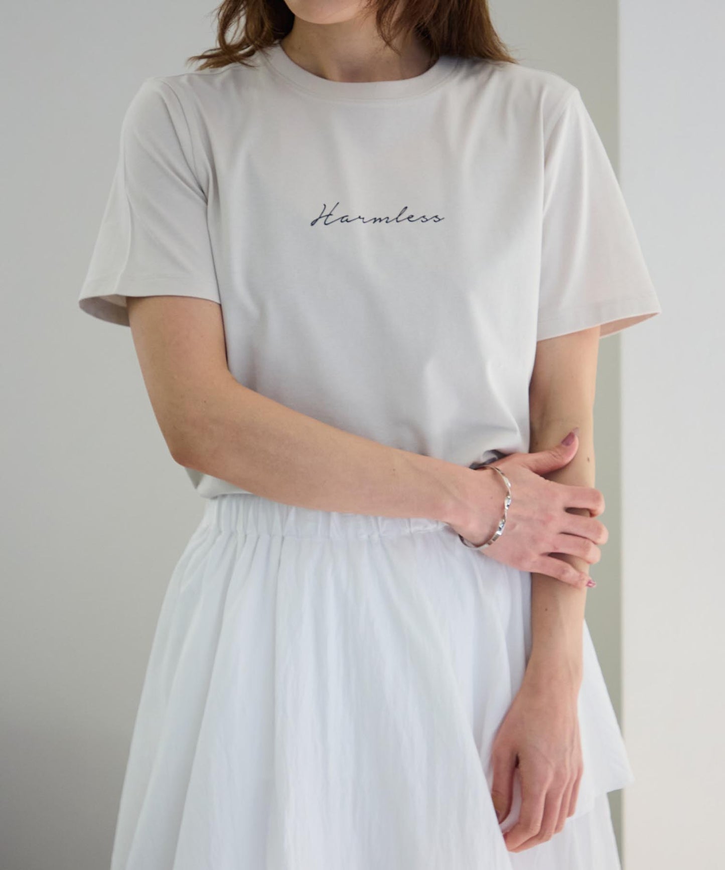 胸元フロントプリント 半袖サイロTシャツ