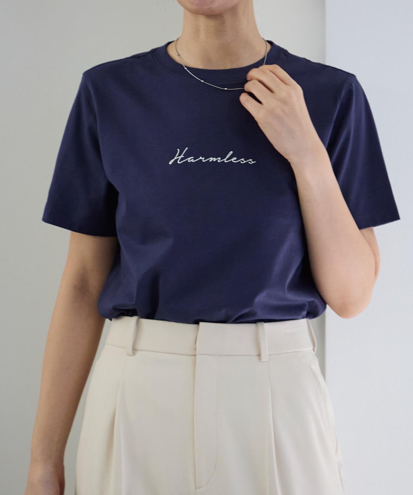胸元フロントプリント 半袖サイロTシャツ