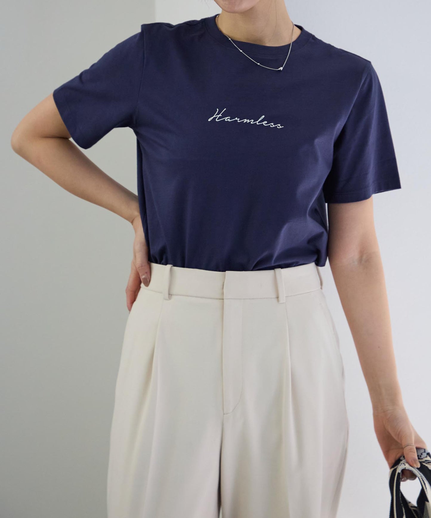 胸元フロントプリント 半袖サイロTシャツ
