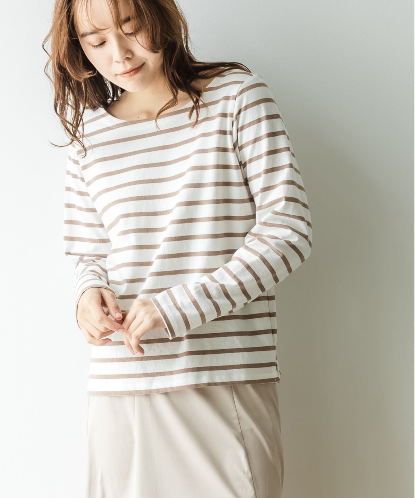 ボートネックボーダーTEE