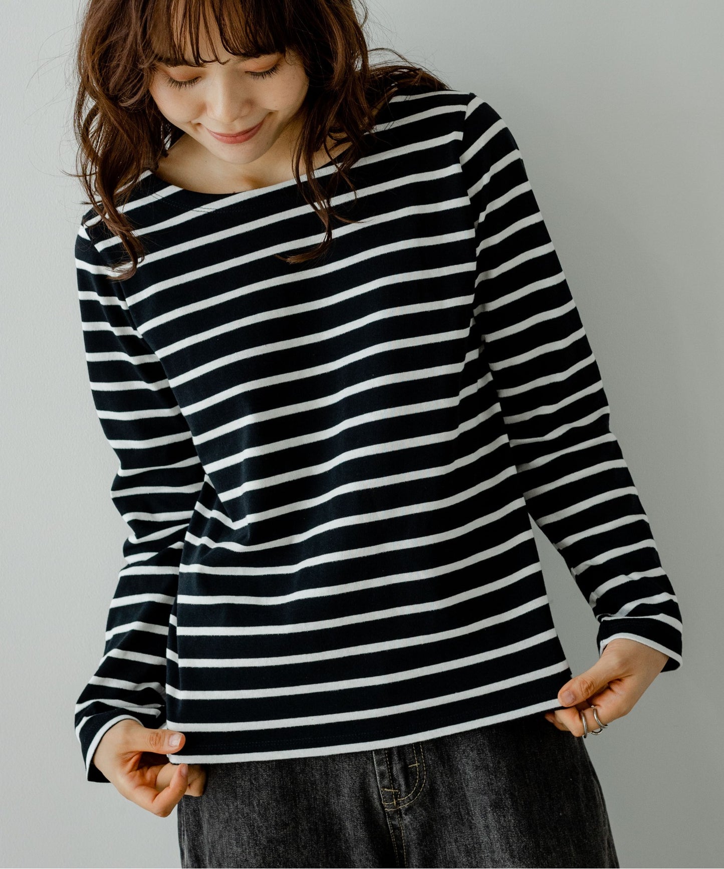 ボートネックボーダーTEE