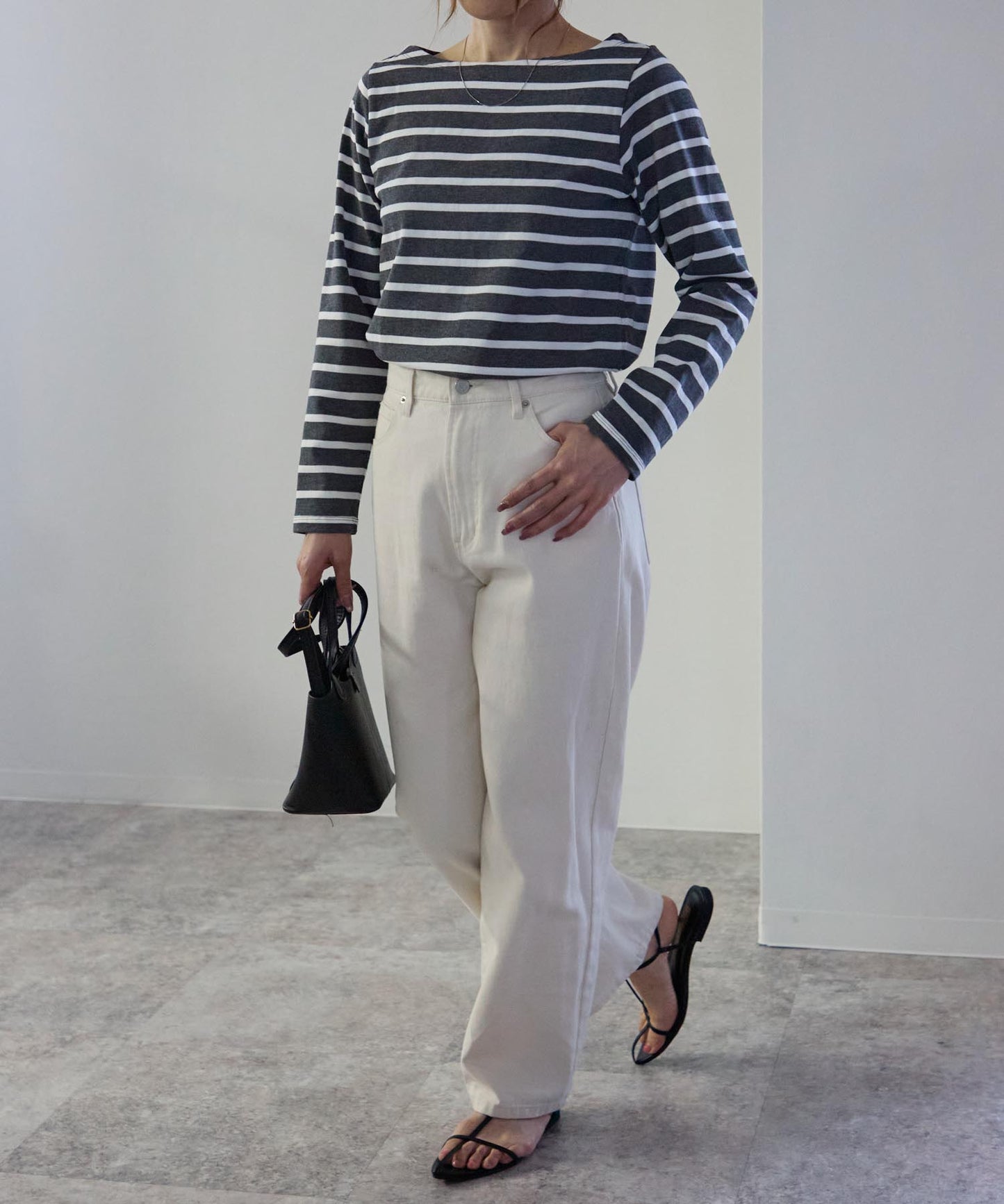 ボートネックボーダーTEE