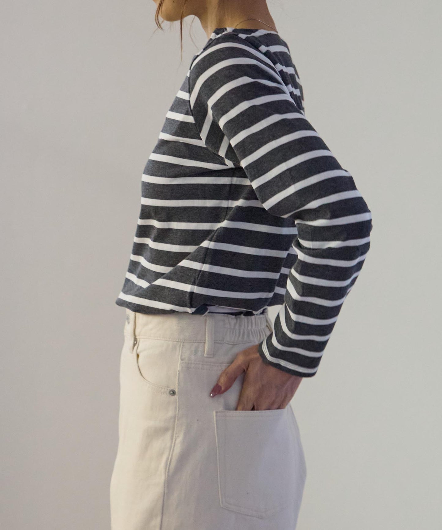 ボートネックボーダーTEE