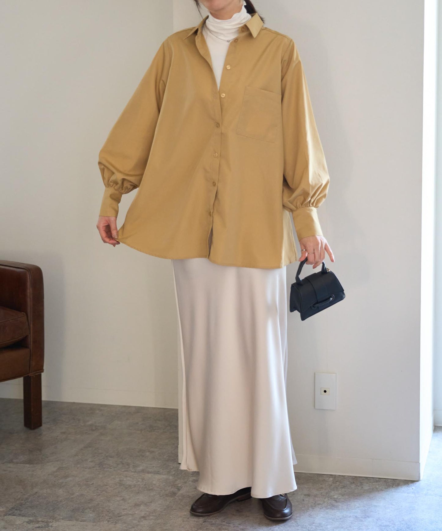 ポケット付きビッグシャツ