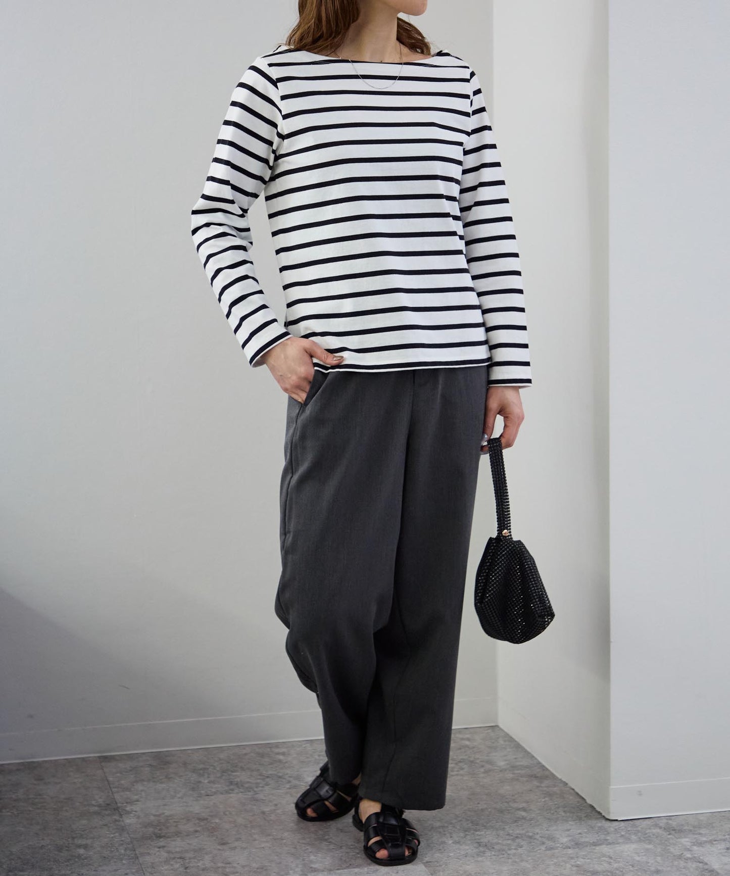 ボートネックボーダーTEE