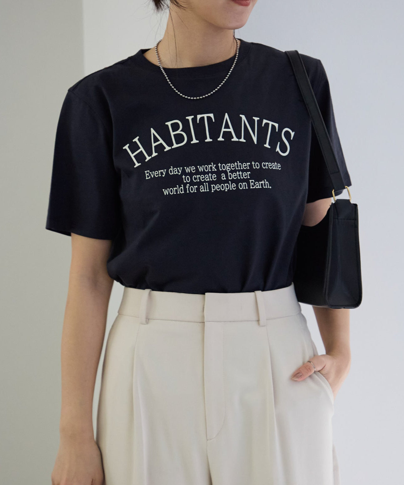 メッセージロゴ スーピマコットン半袖Tシャツ