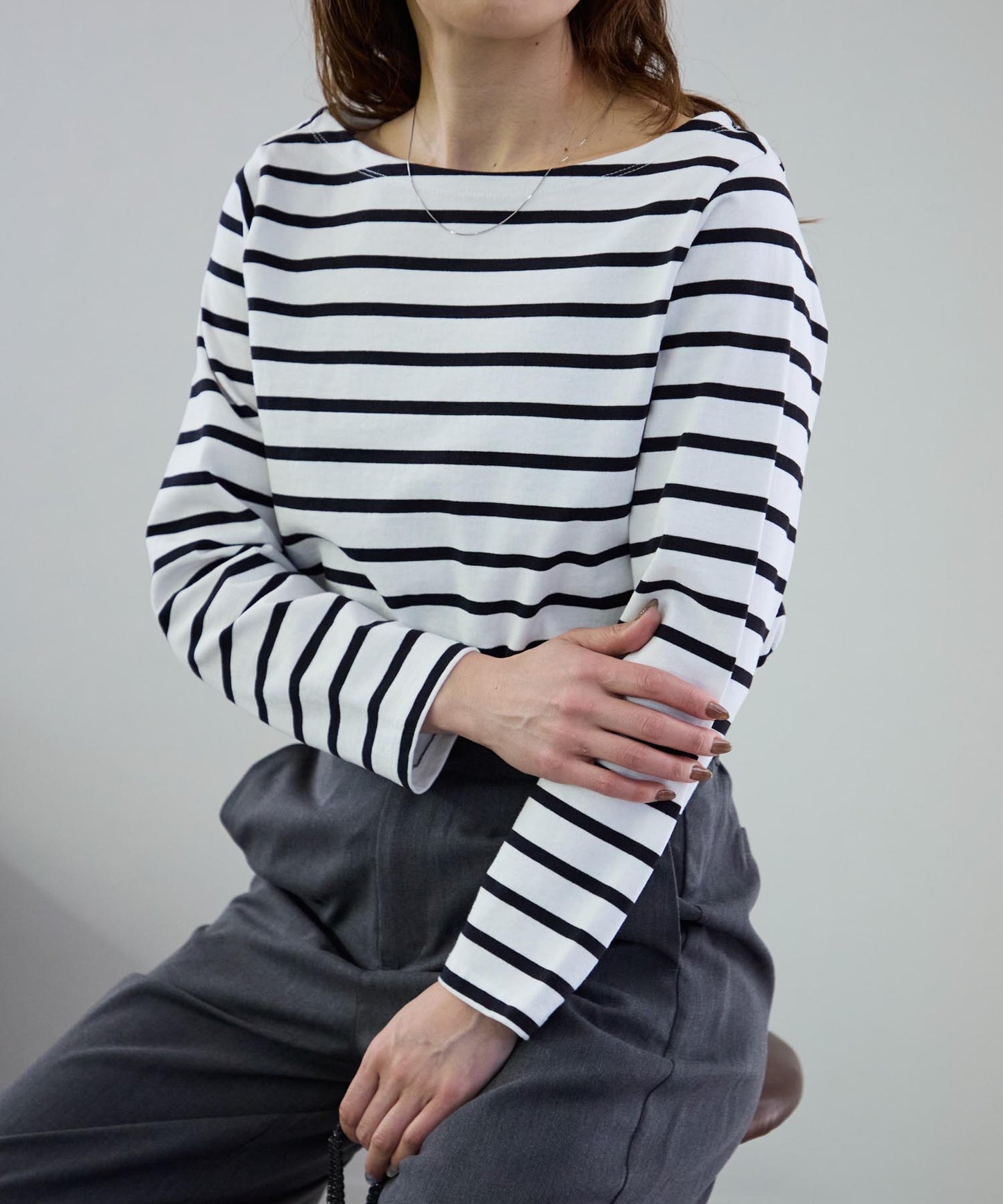 ボートネックボーダーTEE