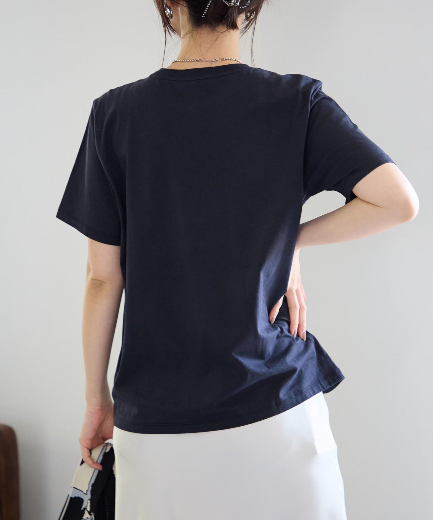 ヴィンテージ風カレッジロゴ スーピマ半袖Tシャツ