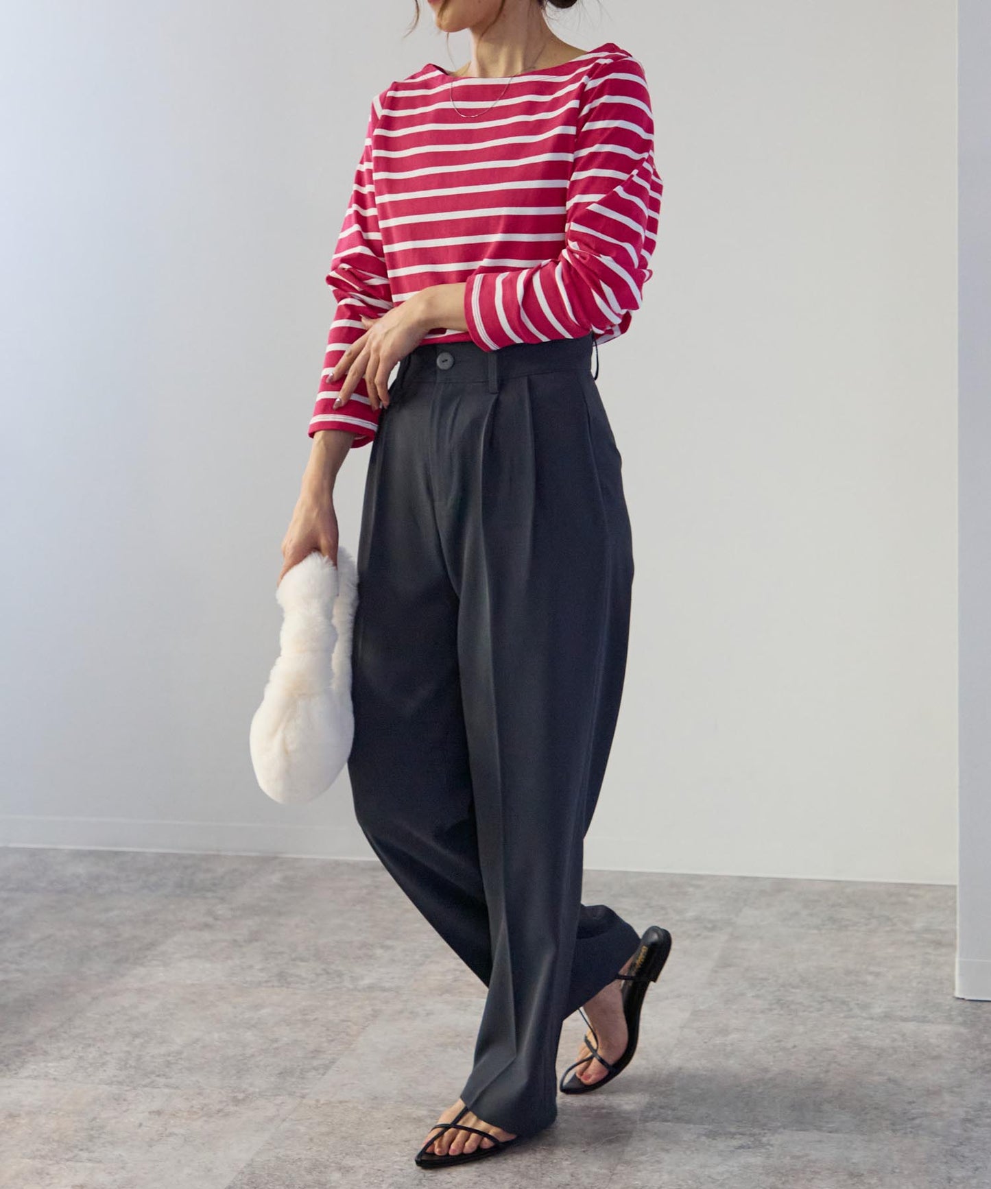 ボートネックボーダーTEE